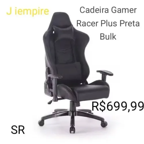 Cadeira Gamer Racer Plus Preta Bulk - Nova na Caixa