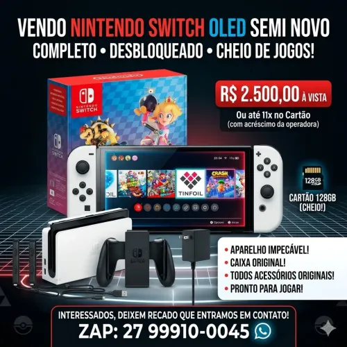 VENDO NINTENDO SWITCH OLED  OU TROCO PS5