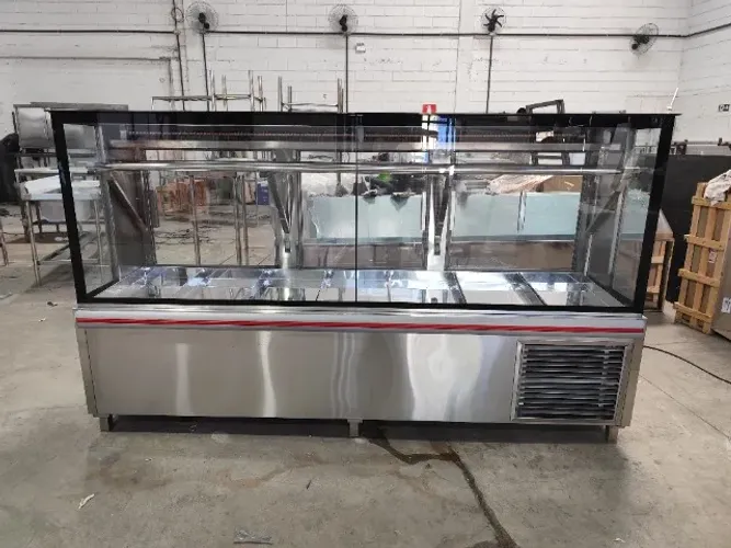Vitrine ambiente inox 1200×600×1250 (mostruário)