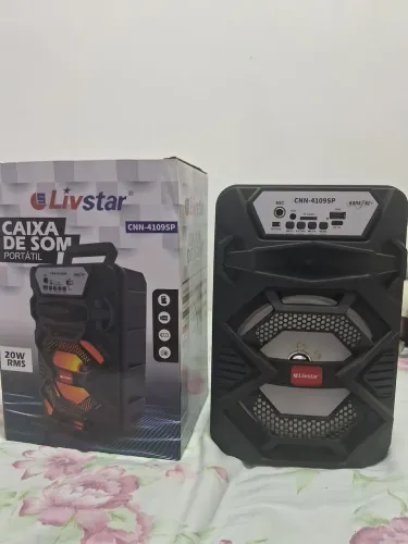 CAIXA DE SOM PORTÁTIL + MICROFONE 