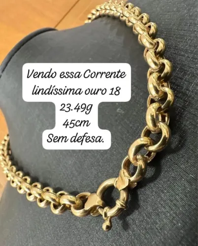Corrente Elo Português de ouro 23.49g 18k procedência garantia eterna