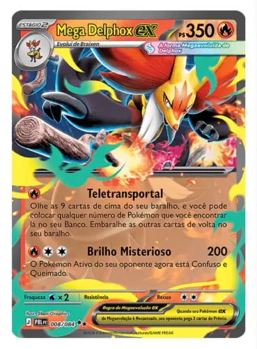 Carta Pokémon Mega Delphox Ex Escuridão Absoluta