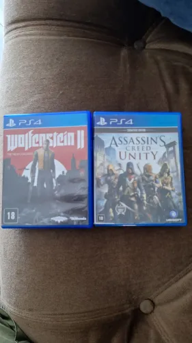 Jogos de PS4 - Assasin's Creed Unity e Wolfenstein II