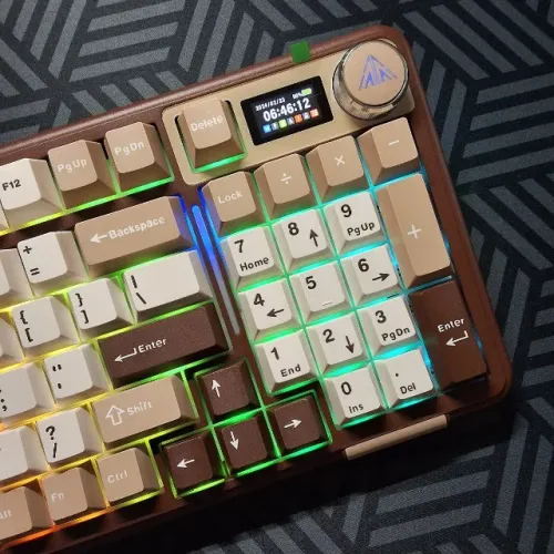 Teclado Mecânico Gamer Wireless RGB c/ Display + Knob | A99 Pro