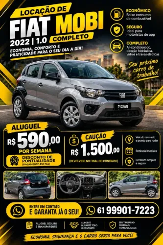 Aluguel Motorista de Aplicativo 590 semana