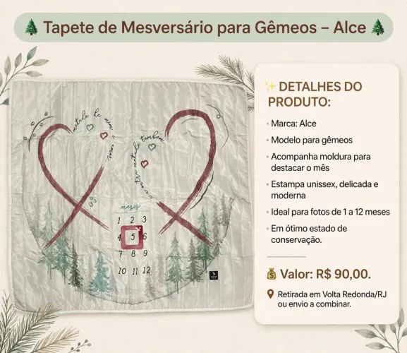 Tapete mesversario gêmeos 
