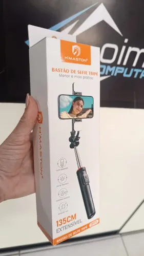 Bastão Selfie Tripé Zp15 Bluetooth Com Luz Led Regulável até 1,35cm Loja Coimbra Entrega
