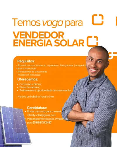 Vaga vendedor energia solar