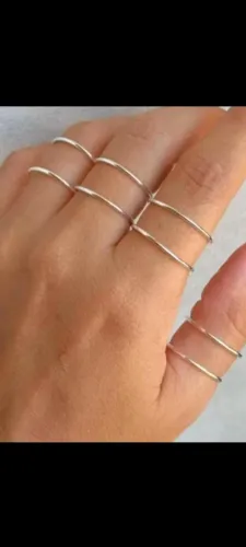 Conjunto com 4 anéis prata, ajustáveis