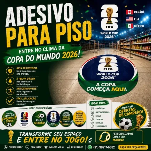 ADESIVO PARA PISOS - COPA DO MUNDO - BRASIL - HEXA