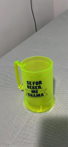 Caneca de Chope / Cerveja Acrílica Neon 500ml - "Se For Beber Me Chama"