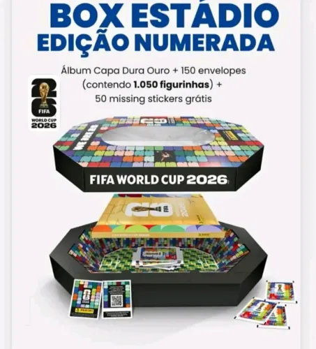 Kit estadio álbum ouro numerado copa 2026
