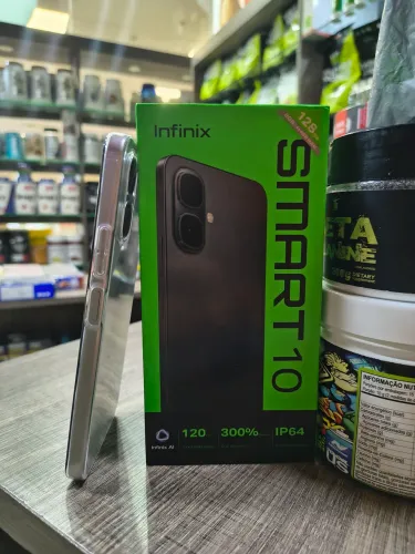 Infinix Smart 10 ( 128 gb, 4+4 ram ) EXCELENTE BATERIA, tela fluida, durabilidade (NOVO)