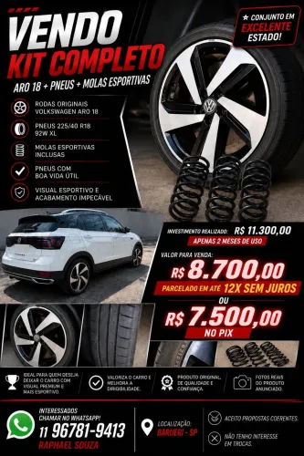 Rodas aro 18 mais pneu e molas