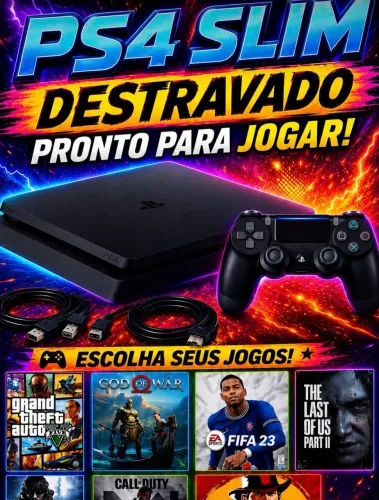 Ps4 slim Destravado com jogos A sua escolha GARANTIA