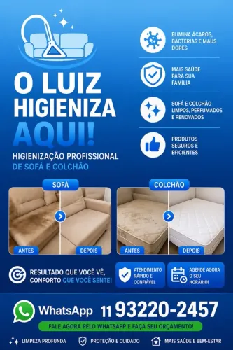 higienização de Sofa, Colchões etc...
