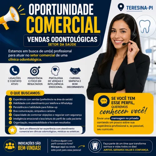  OPORTUNIDADE - COMERCIAL / VENDAS (TERESINA-PI)
