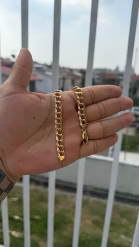 Pulseira de ouro 18k elos joia italiana 9.1g