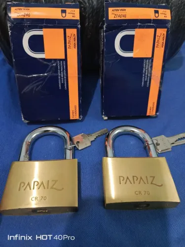 Cadeado papaiz 70mm com 2 chaves