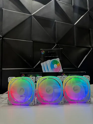Kit 3 fans ARGB Aura white + controladora