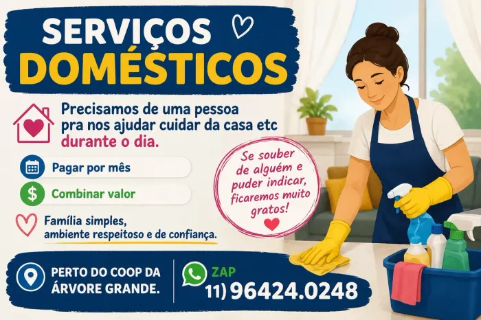Precisamos de uma pessoa homem ou mulher