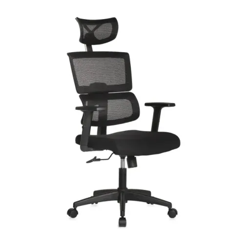 Cadeira Presidente Tela Ergonômica Apoio Lombar Conforto Premium Preta Tela Tokyo 30052