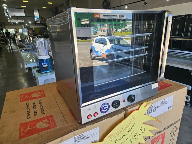 forno convector elétrico inox 4 formas - novo