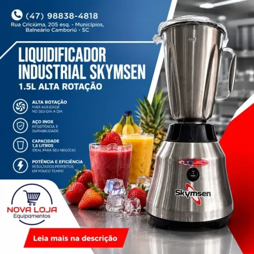 LIQUIDIFICADOR INDUSTRIAL 1.5L ALTA ROTAÇÃO - SKYMSEN