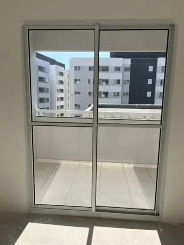 Porta Alumínio Branco com Vidro