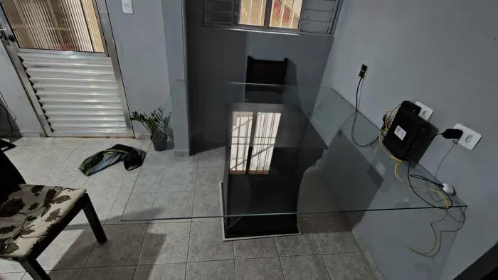 Mesa de jantar de vidro 8 lugares