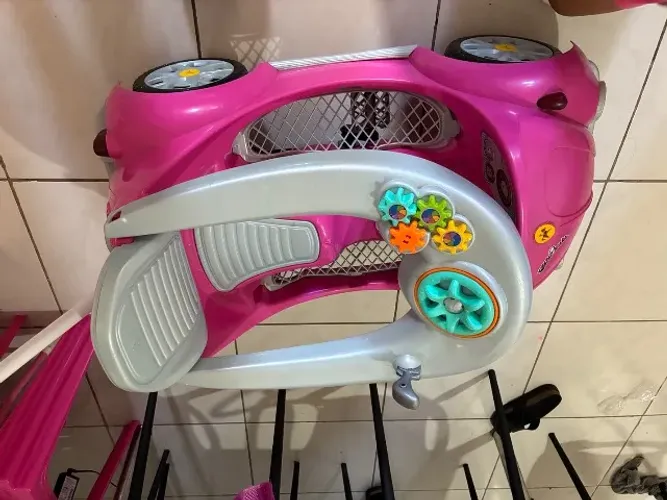 5 itens infantil - carrinho de passeio, totoca, troninho, bicicleta equilibrio