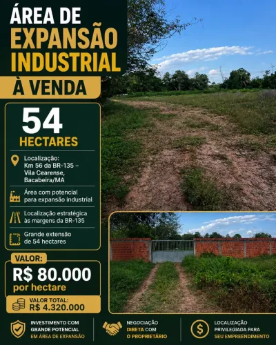 Vendo em Bacabeira terreno de 54000m2