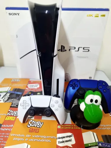 PS5 SLIM MÍDIA FÍSICA 1 TB SEMINOVO,2 CONTROLES, GARANTIA 1 ANO, LOJA