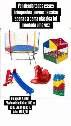 VENDE-SE CAMA ELÁSTICA E PISCINA DE BOLINHAS