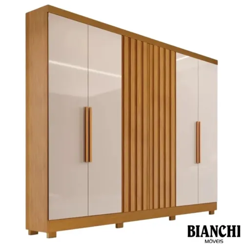 Guarda-roupa Casal Cabo Frio 6 Portas Ripado 100% MDF rf76