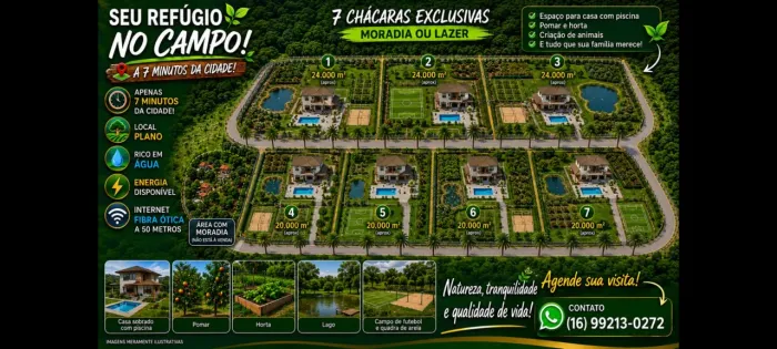 A chácara dos seus sonhos está aqui, a 7 min da cidade!