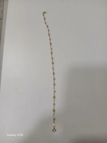 Pulseira de ouro 18kg com perolas