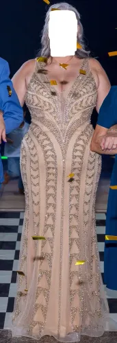 Vestido Dourado para Festa aniversário Bodas Casamento