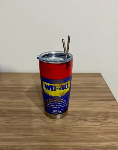 Copo Térmico WD-40 Criativo (Aço Inox) - Novo / Sem Uso