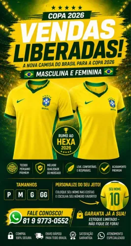 Camisas da seleção Brasileira 2026