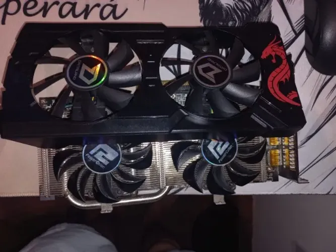 Placa de Vídeo RX470 4gb sem capa original + Capa da RX570