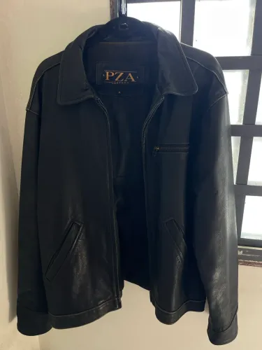 Jaqueta de Couro Legítimo PZA Leather - Estilo Vintage Clássico (Tam M)