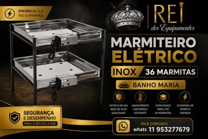 Marmiteiro Elétrico 36 Marmitas Com Pé ( Banho Maria )