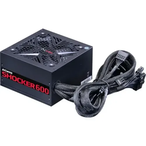 Fonte Gamer Pcyes Shocker, 500W, 80 Plus White, Preto, PF500SHW