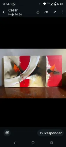 Quadro com pintura abstrata
