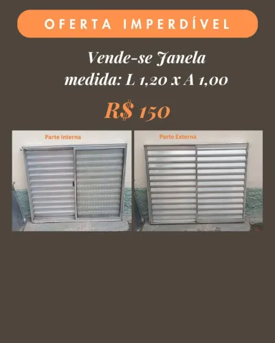 Janela de alumínio 1,20 x 1,00