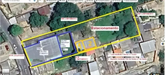 Vendo ou Alugo Galpão/Armazém 480m² e Terreno 1.800m² no Colônia Terra Nova 