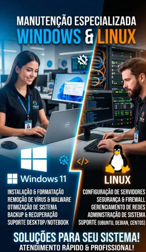 Manutenção de Windows e LInux - Remotamente ou Presencial