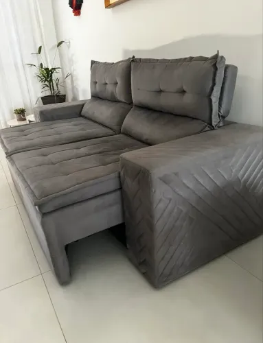 Vendo sofá retrátil cinza 
