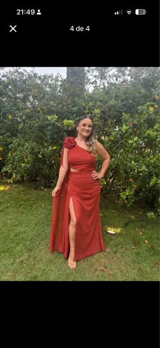 Vestido festa terracota